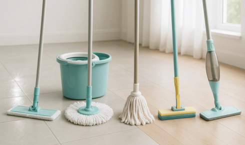  How can placing a small tray under soap dispensers prevent sticky rings from forming on countertops