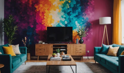 Why is it useful to test paint samples near corners and not just on a flat wall